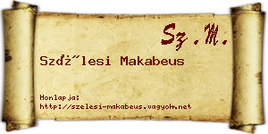 Szélesi Makabeus névjegykártya